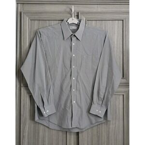 Vintage Pierre Cardin Mens Long Sleeve Button-up Dress Shirt SzLarge Medium Gray